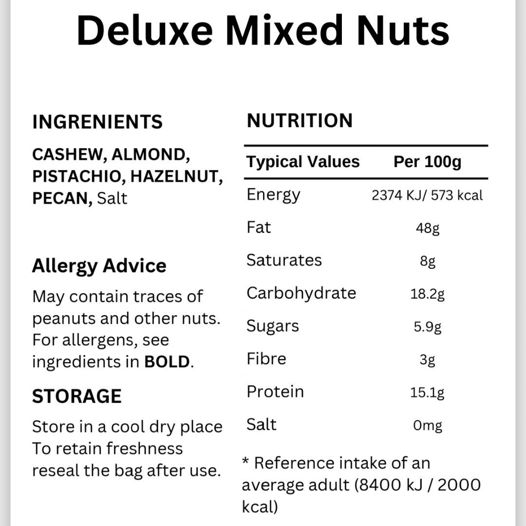Deluxe Mixed Nuts - Roasted & Salted - Fresh & Delicious - Image 2